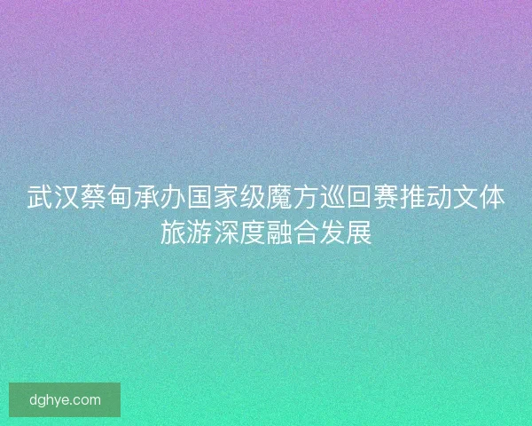 武汉蔡甸承办国家级魔方巡回赛推动文体旅游深度融合发展